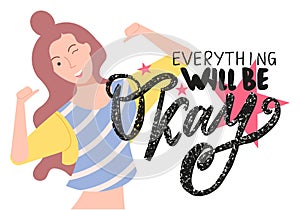 Everything Will Be Okay Female Character Vector