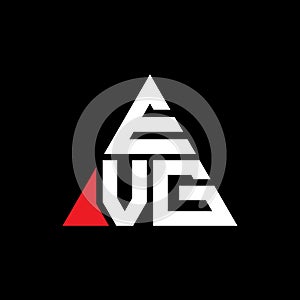 EVG triangle letter logo design with triangle shape. EVG triangle logo design monogram. EVG triangle vector logo template with red