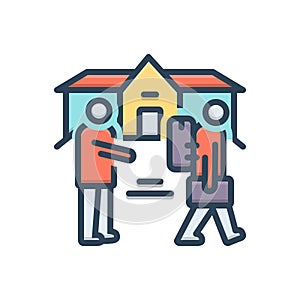 Color illustration icon for Eviction, removal and expulsion photo
