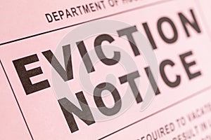 Eviction Notice Close Up