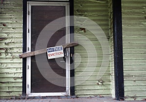 Eviction notice on door