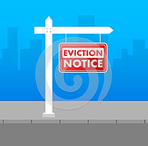 Eviction Notice Form. Notice to vacate form eviction credit. Vector stock illustration.