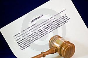Eviction notice and gavel