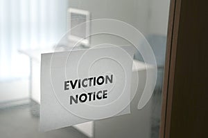 Eviction Notice on office door