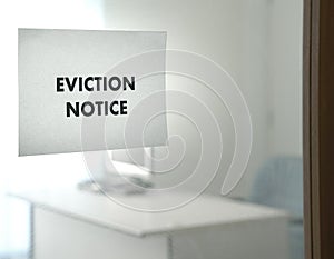 Eviction Notice on office door