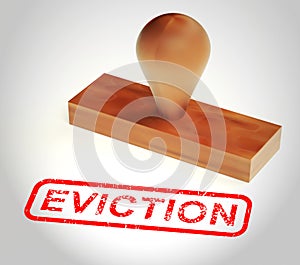 Eviction Notice Stamp Illustrates Losing House Due To Bankruptcy - 3d Illustration