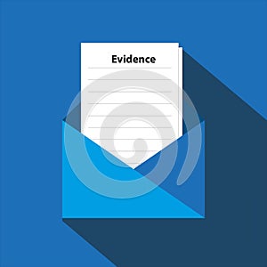 evidence in envelope on blue