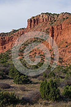 Red sandstone cliffs in the Texas Panhandle. photo