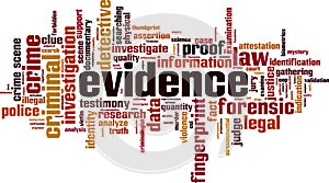 Evidence word cloud