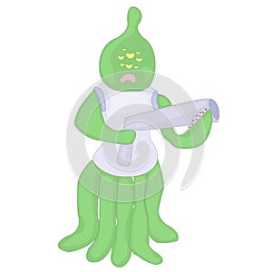 Evil alien. Cute fantastic character with tentacles