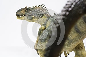 Evil Allosaurus on white background