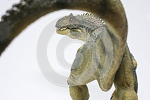 Evil Allosaurus on white background