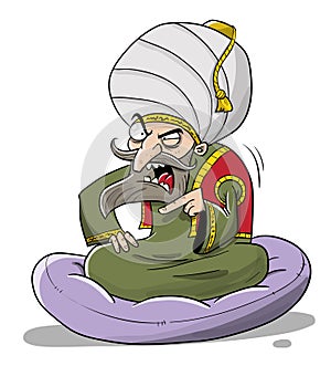 Evil dictatorial ruler giving orders