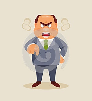 Evil boss. Vector illustration