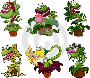 Evil Carnivorous Plants Cartoon Characters