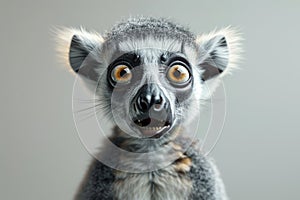 The evil cartoon character lemur. 3d illustration