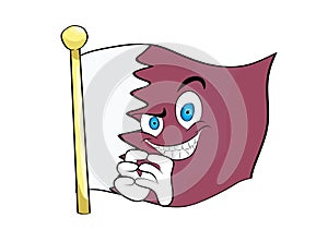 Evil cartoon illustration of Qatar flag