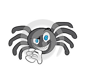 Evil cartoon illustration of spider