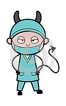 Evil Cartoon Surgeon as Devil