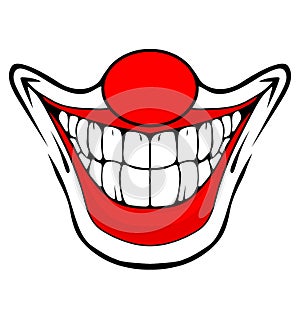 Evil clown / Creepy clown or horror clown, clown horror smiley face. Clown mouth, Joker Smile for hallowen. illustration