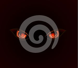 Evil dangerus eyes on black background