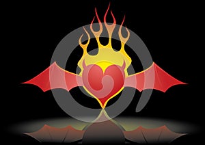 Evil devil valentine heart