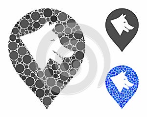 Evil dog marker Composition Icon of Round Dots