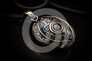 evil eye amulet, with its stylized eyeball and fearsome countenance, brings protection to its wearer