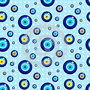 seamless evil eye pattern and background vector illustration