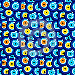 seamless evil eye pattern and background vector illustration