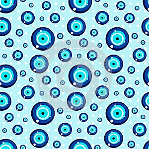 seamless evil eye pattern and background vector illustration