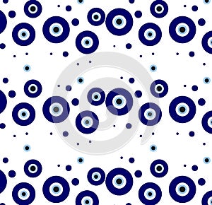 Evil Eye Blue Magical Circle Pattern For Luck