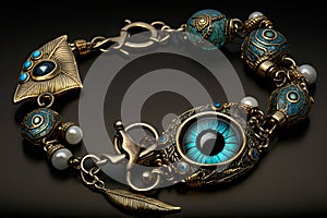 evil eye bracelet with charms and beads to ward off evil