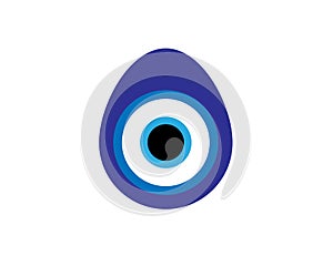 Turkish evil eye symbol - The Nazar Boncuk charm symbol in hand/drawn style - vector evil bead icon photo