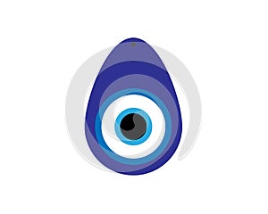 Turkish evil eye symbol - The Nazar Boncuk charm symbol in hand/drawn style - vector evil bead icon photo