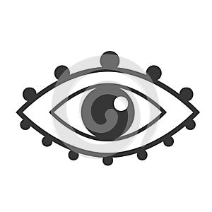 Evil eye. Eye of Providence. Boho Vector illustration. Magic celestial witchcraft symbol