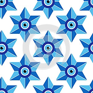 Evil eye magic seamless pattern. Symbol of protection, Turkish souvenir
