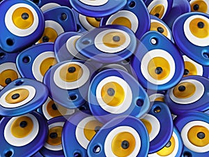 Evil Eye or Nazar amulet stack photo