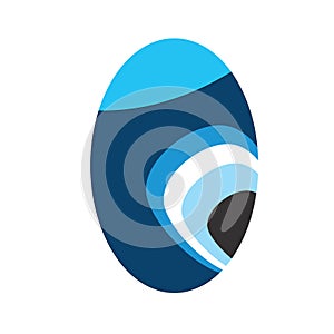 evil eye vector - oval shape - blue colors