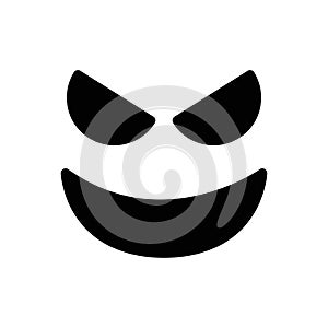 Evil face line icon isolated on white background. Black flat thin icon on modern outline style. Linear symbol and editable stroke