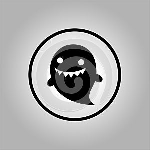 evil gost and spirit vector icon logo for Halloween.