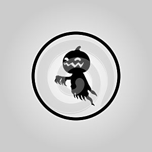 evil gost and spirit vector icon logo for Halloween.