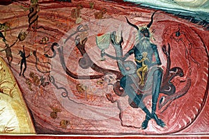 Zlo peklo na rumunčina nástenná maľba 