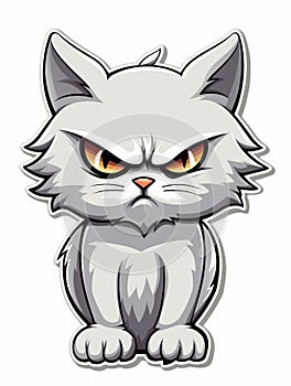 Evil Kitten sticker in cartoon style isolated isolated, AI