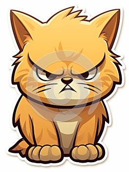 Evil Kitten sticker in cartoon style isolated isolated, AI