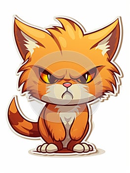 Evil Kitten sticker in cartoon style isolated isolated, AI