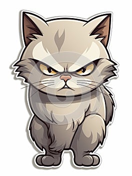 Evil Kitten sticker in cartoon style isolated isolated, AI