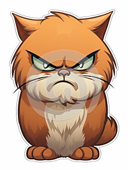 Evil Kitten sticker in cartoon style isolated isolated, AI