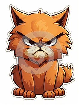 Evil Kitten sticker in cartoon style isolated isolated, AI