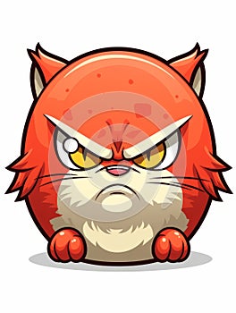 Evil Kitten sticker in cartoon style isolated isolated, AI